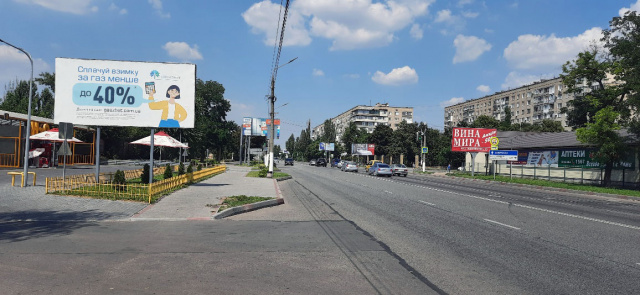 Щит 6x3,  вул.Ломоносова перехрестя з бул. 30-річчя Перемоги, магістраль
