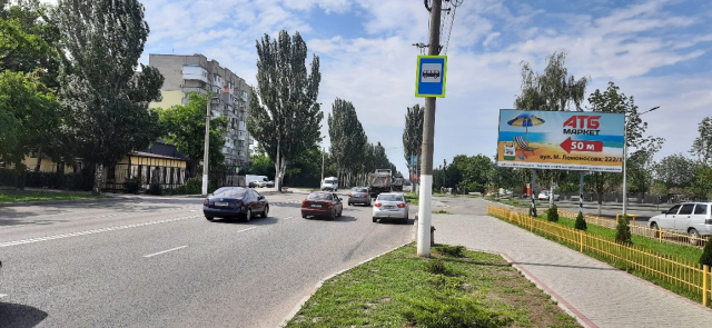 Щит 6x3,  вул.Ломоносова перехрестя з бул. 30-річчя Перемоги, магістраль
